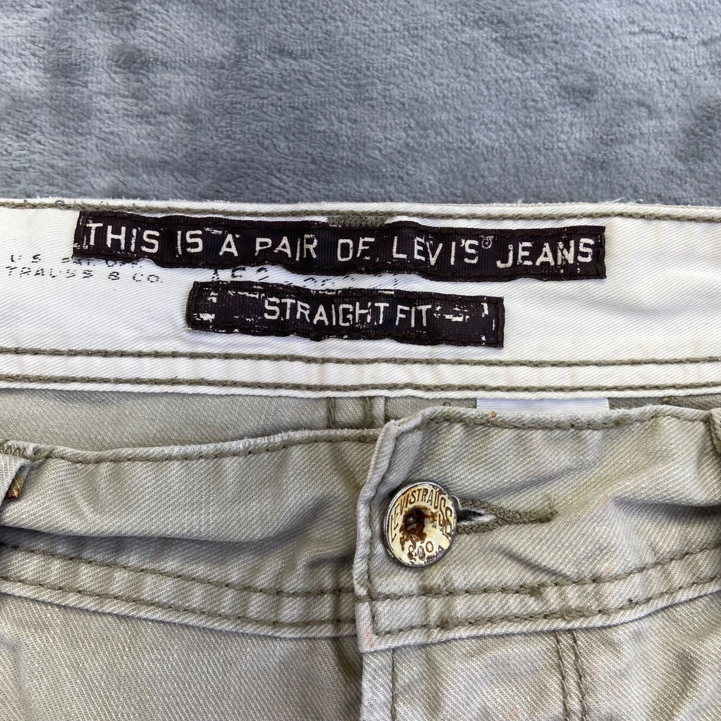 Vintage Levi's Relaxed Straight Men's Jeans 36x32 Beige 100% Cotton