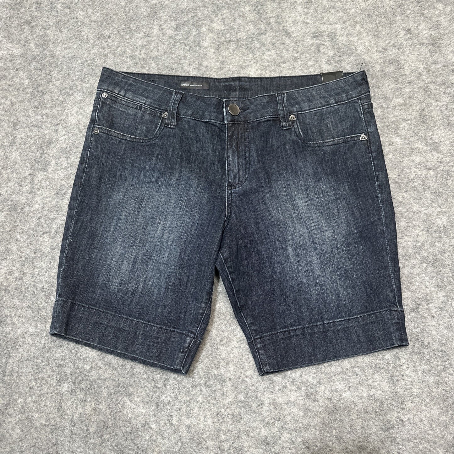 KUT From The Kloth Women's Bermuda Jean Shorts Size 12P Petite Blue Dark