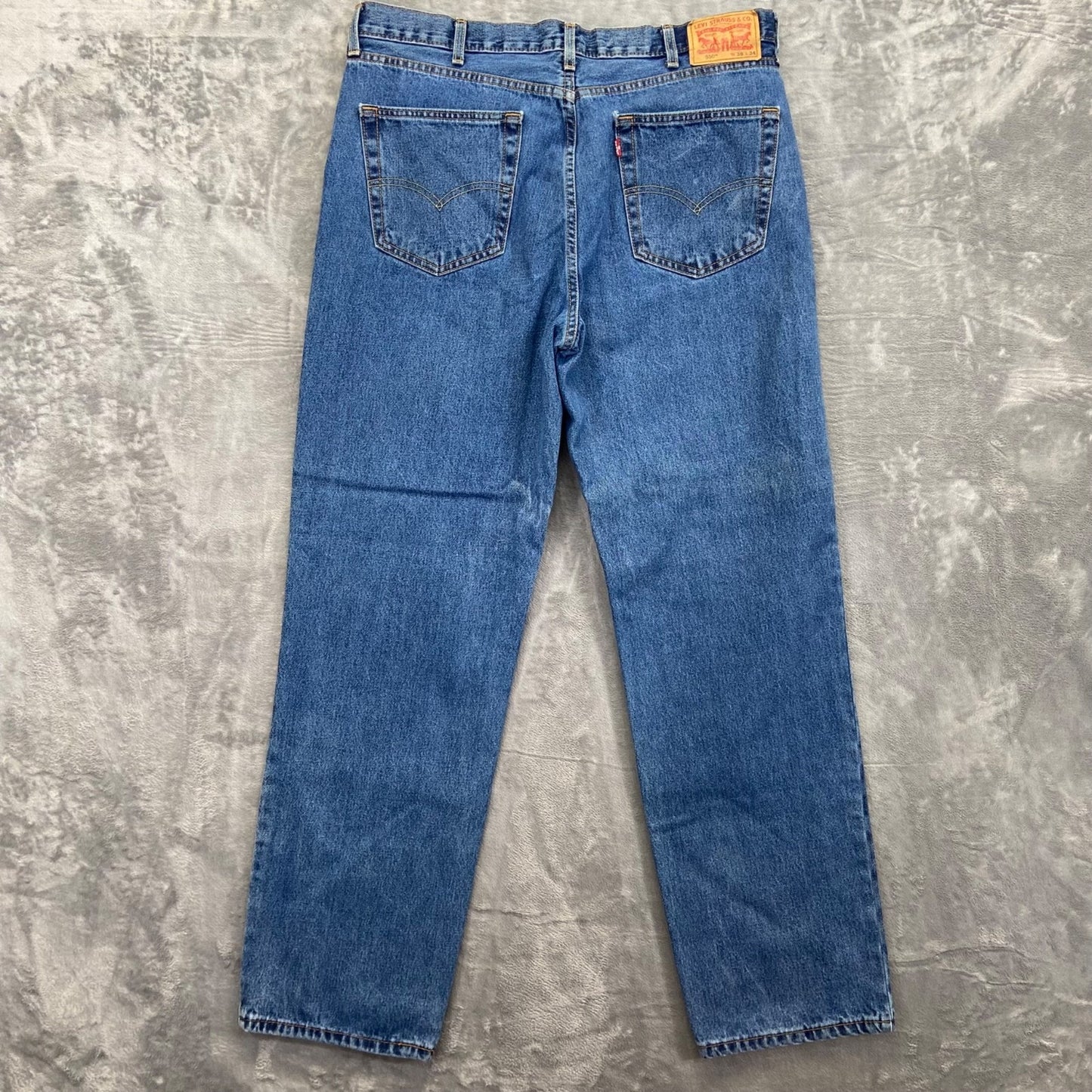 Levi's 550 Relaxed Fit Men's Jeans 38x34 Blue Denim Cotton Casual