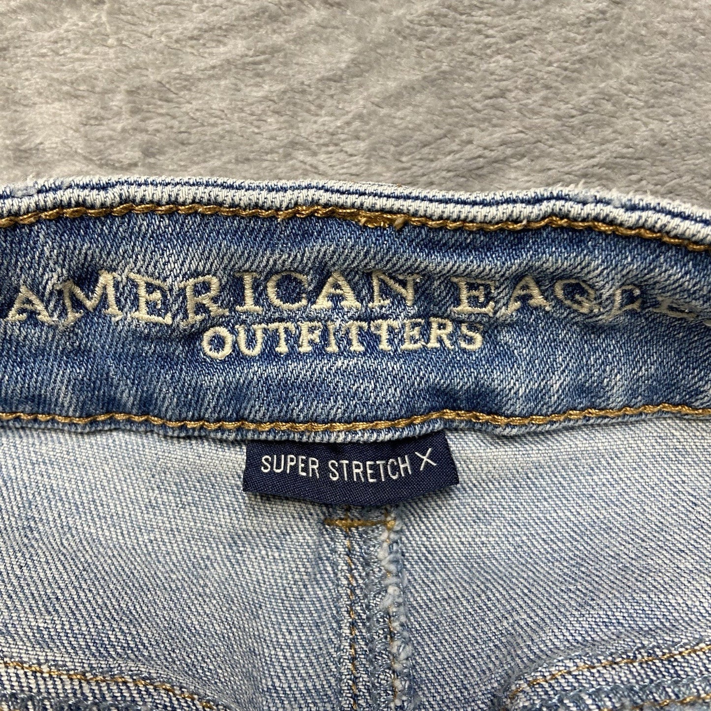 American Eagle Distressed Hi Rise Mini Skirt Women Size 2 R Blue Denim