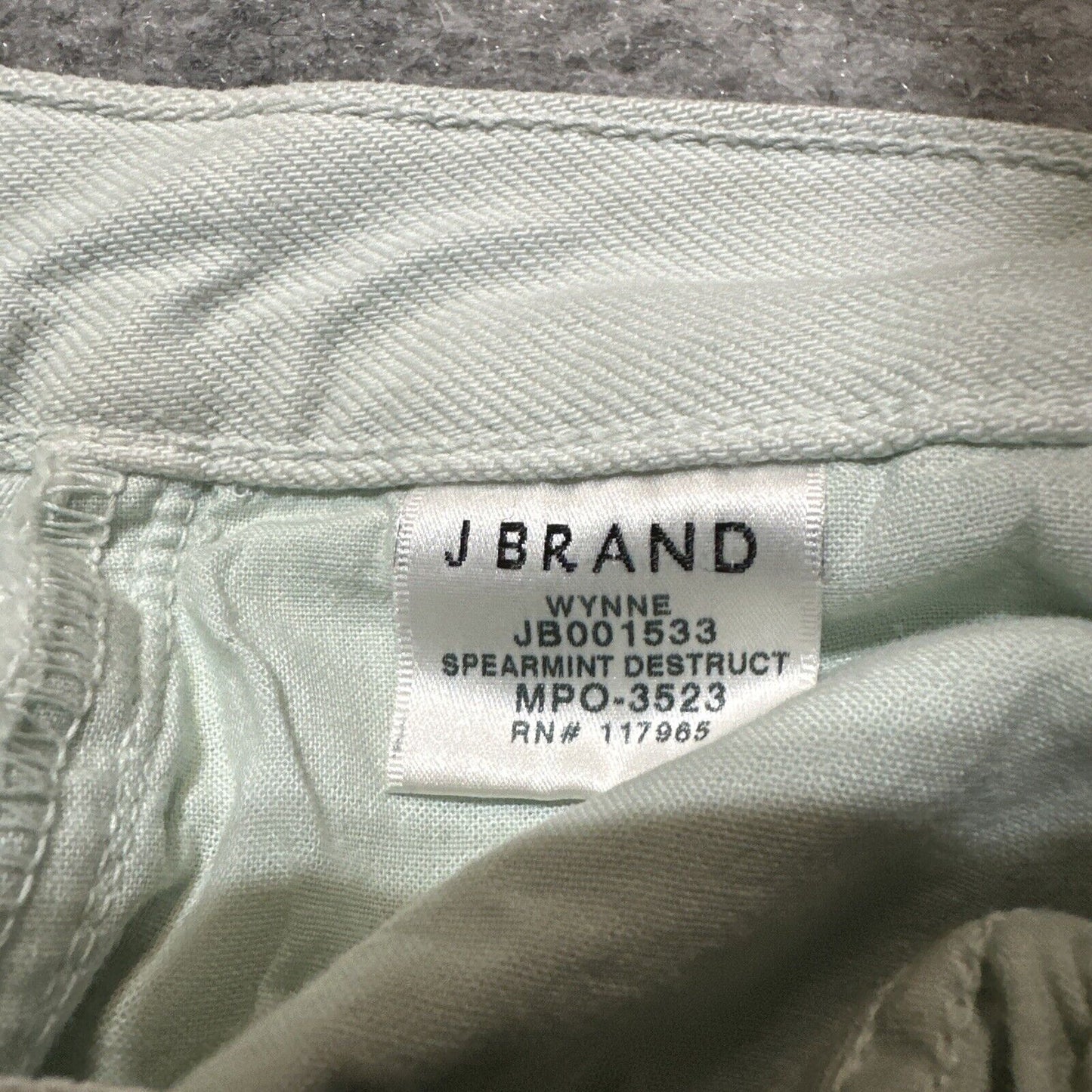 J Brand Wynne Women's Distressed Straight Jeans Sz 24 Spearmint White Denim