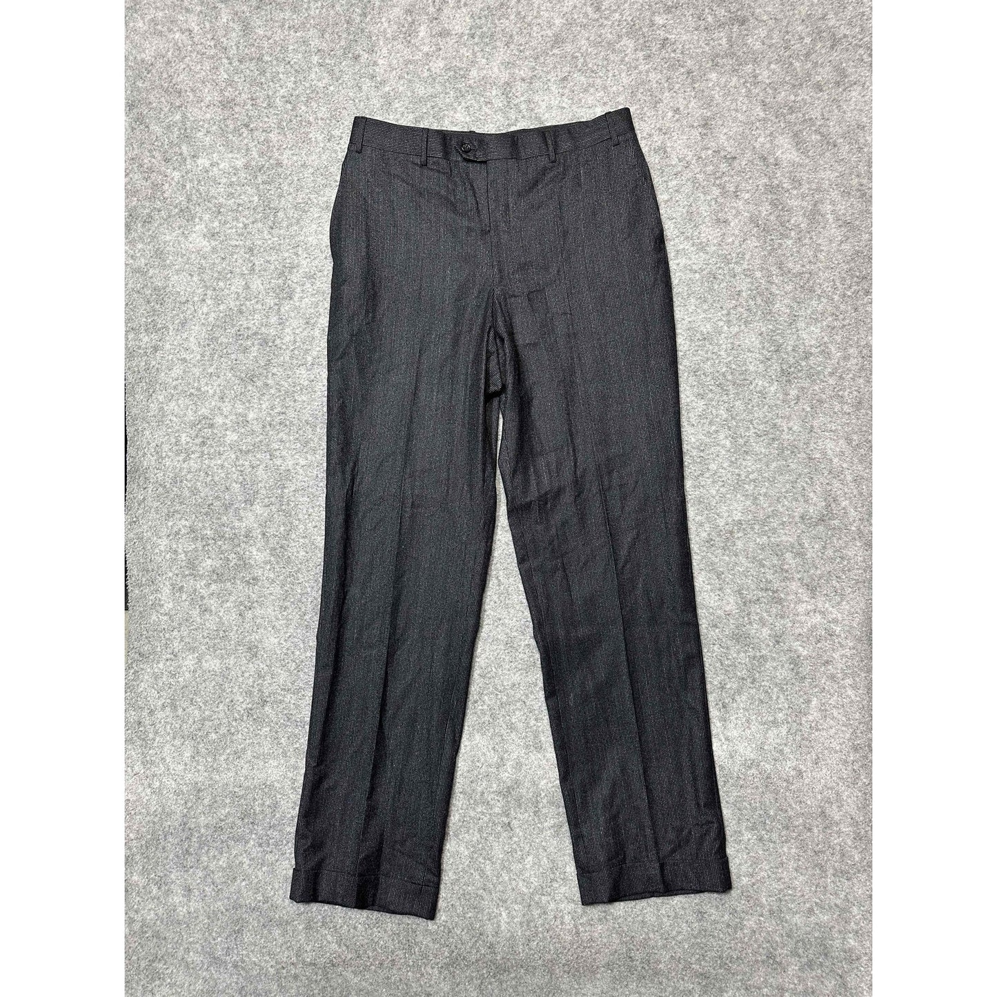 Corneliani Men's Dress Pants Size L Large Black Dark Wash Pants