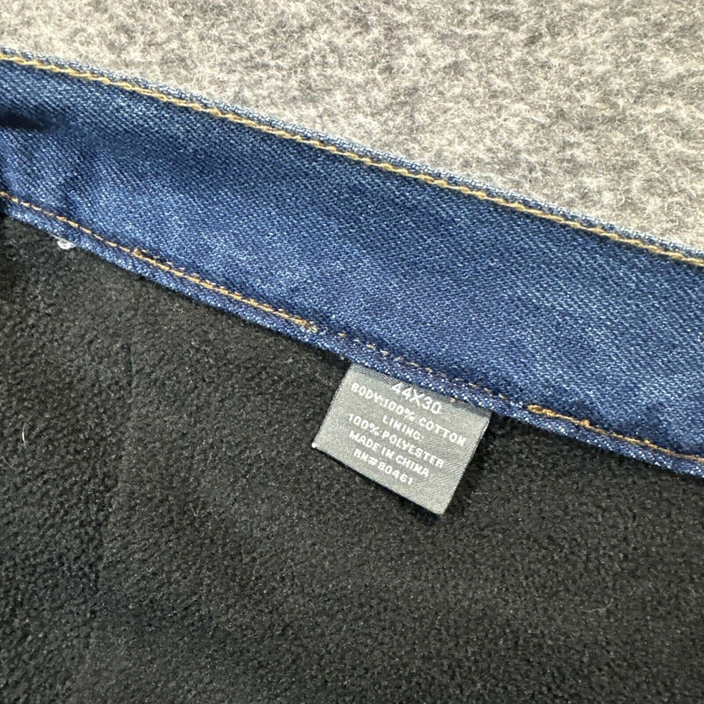 New Guide Gear Fleece Lined Straight Jeans Men's Size 44x30 Dark Blue Denim