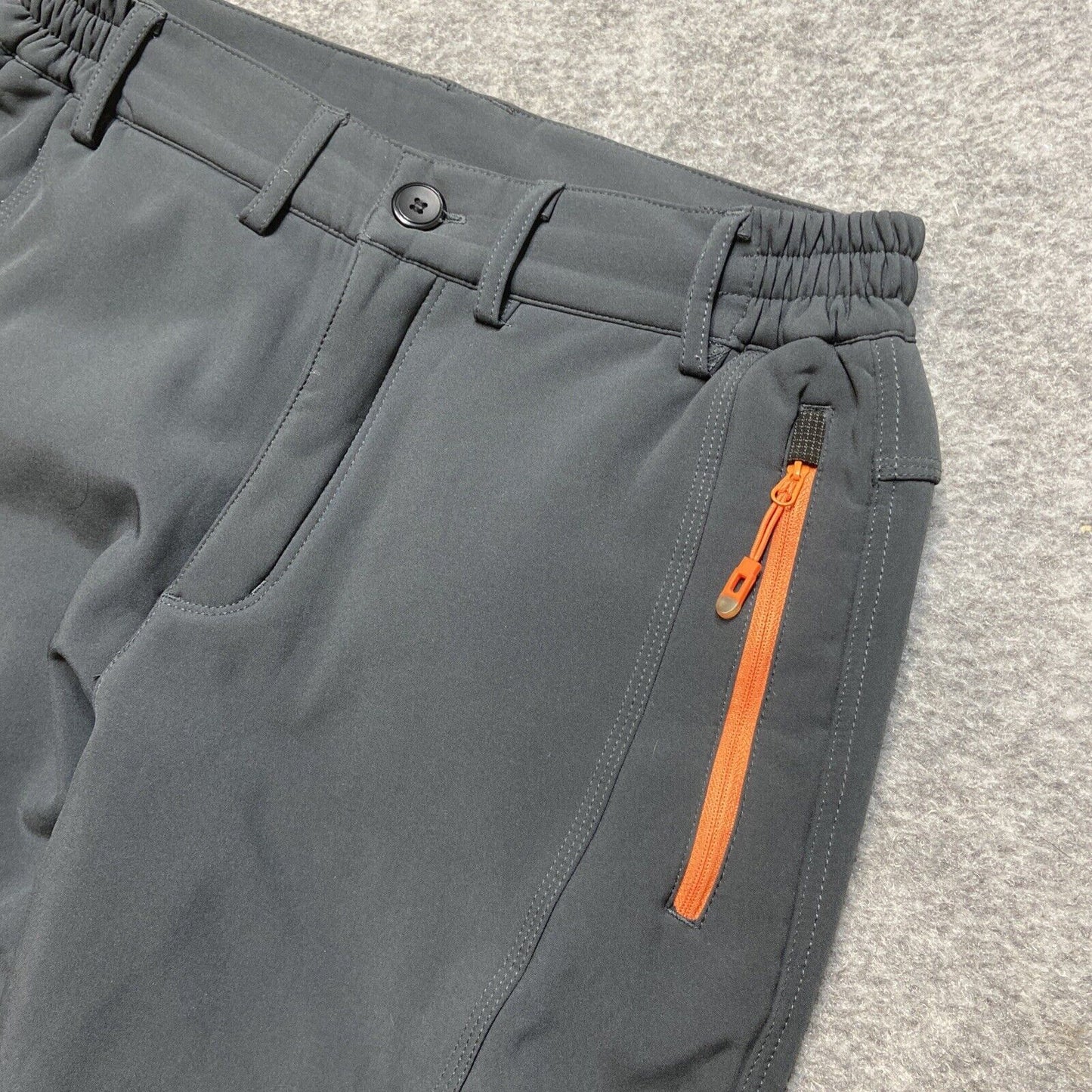 Gash Hao Softshell Waterproof Ski Snowboard Pants Men's 30x30 Fleece Lined Gray