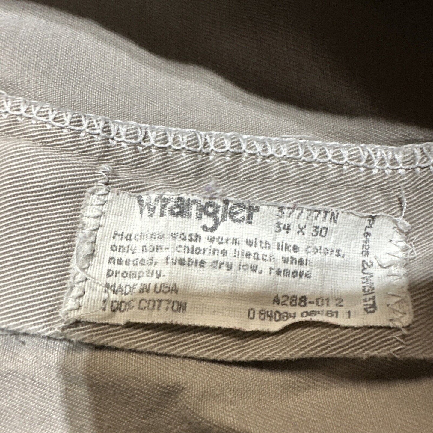 Wrangler 37777TN Men's Straight Chino Pants Size 34x40 Gray Light Wash Pants