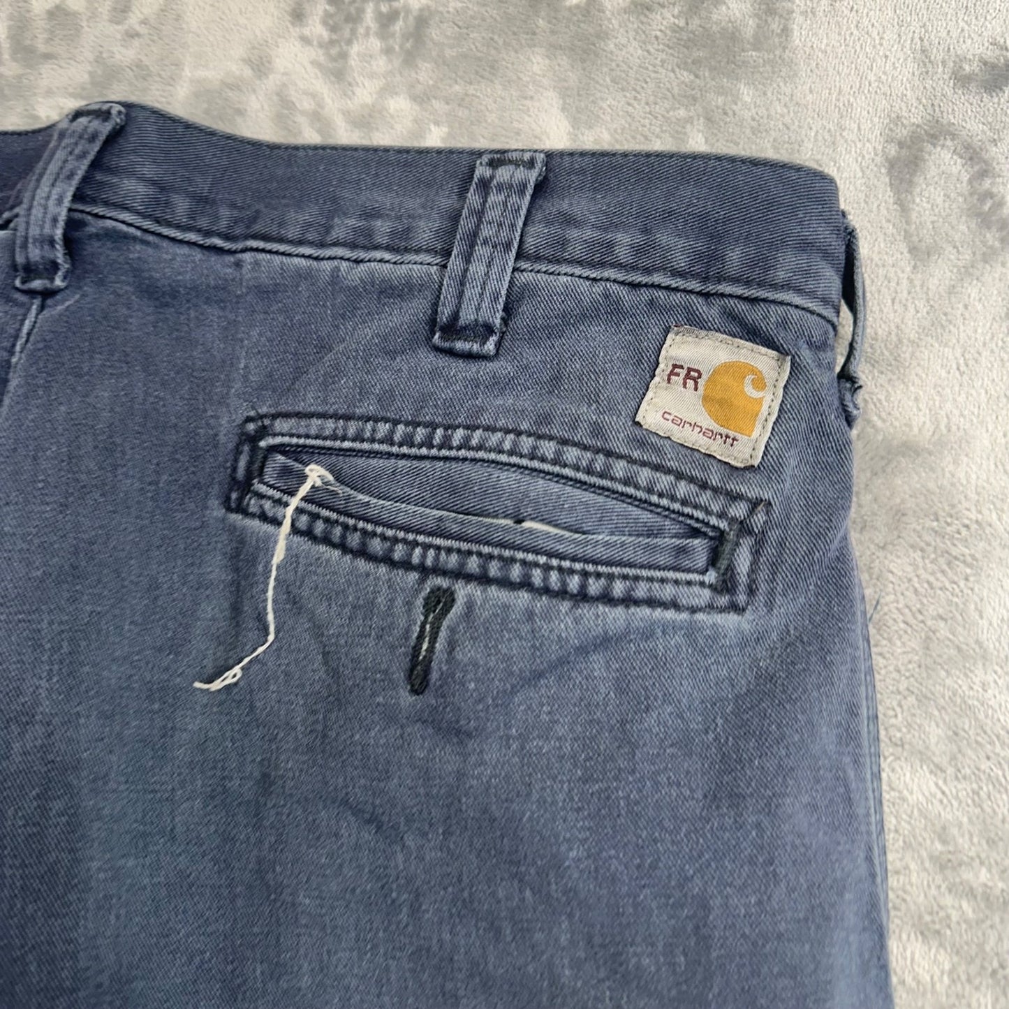 Carhartt FR Men's Straight Pants 36x30 Dark Blue Work Pants Flame Resistant