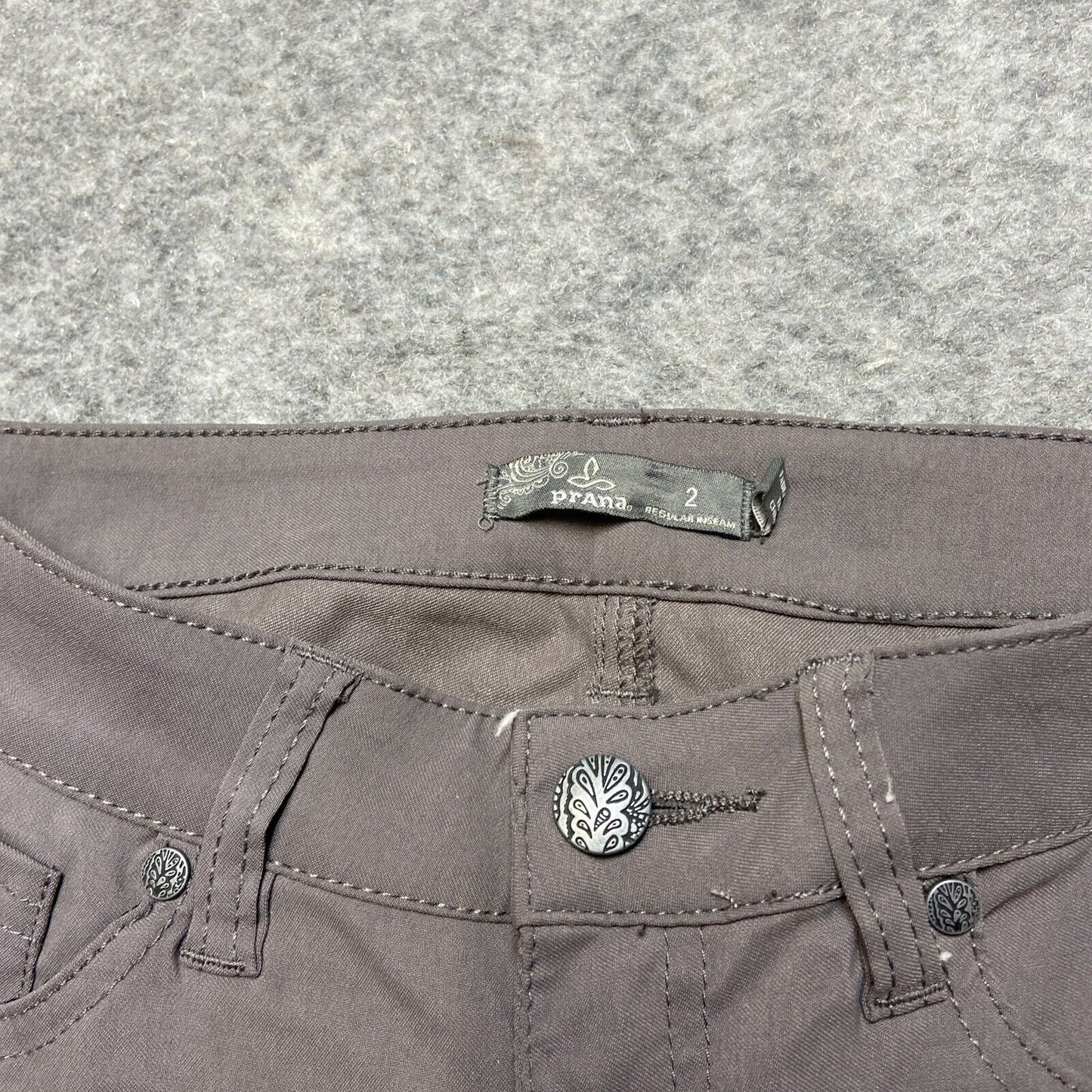 Prana Skinny Hiking Pants Women's Size 2 Reg Gray Lightweight Pants