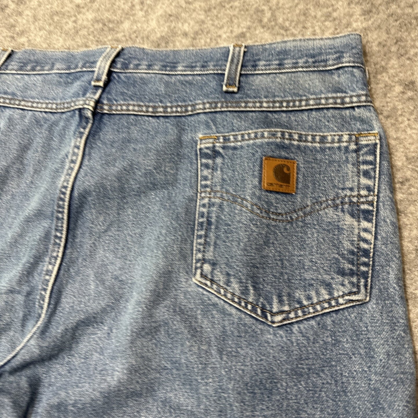 Carhartt Relaxed Fit Men's Straight Jeans Size 44x30 Blue Light Wash Denim