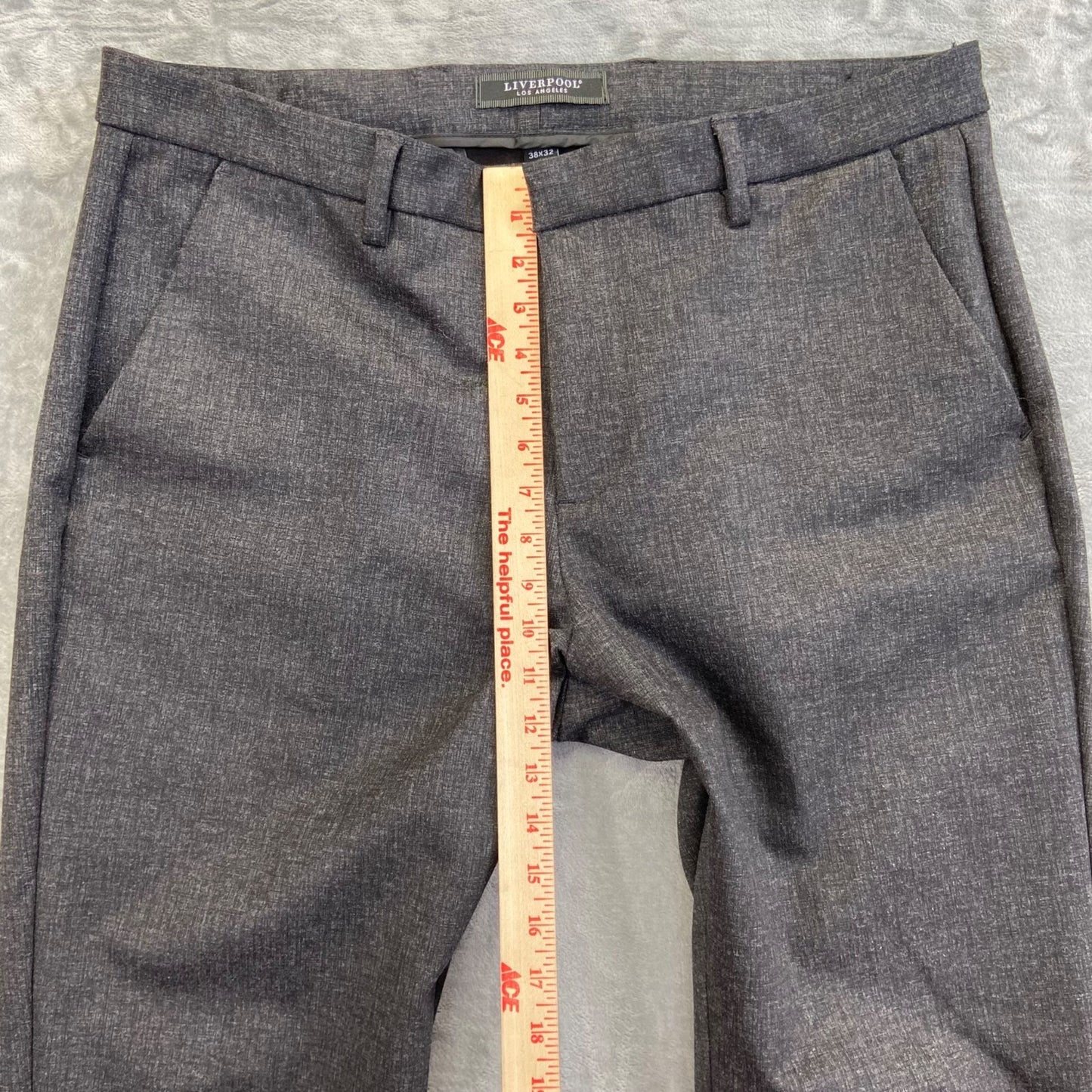 Liverpool Men's Dress Pants 38x32 Gray Stretchable Formal Pants