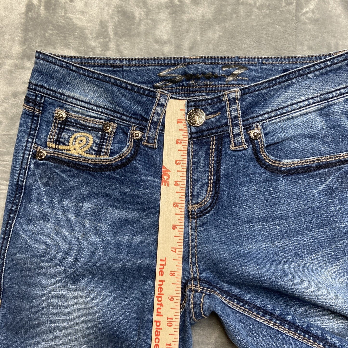 Seven 7 Embroidered Bootcut Jeans Women's Size 6 Blue Denim