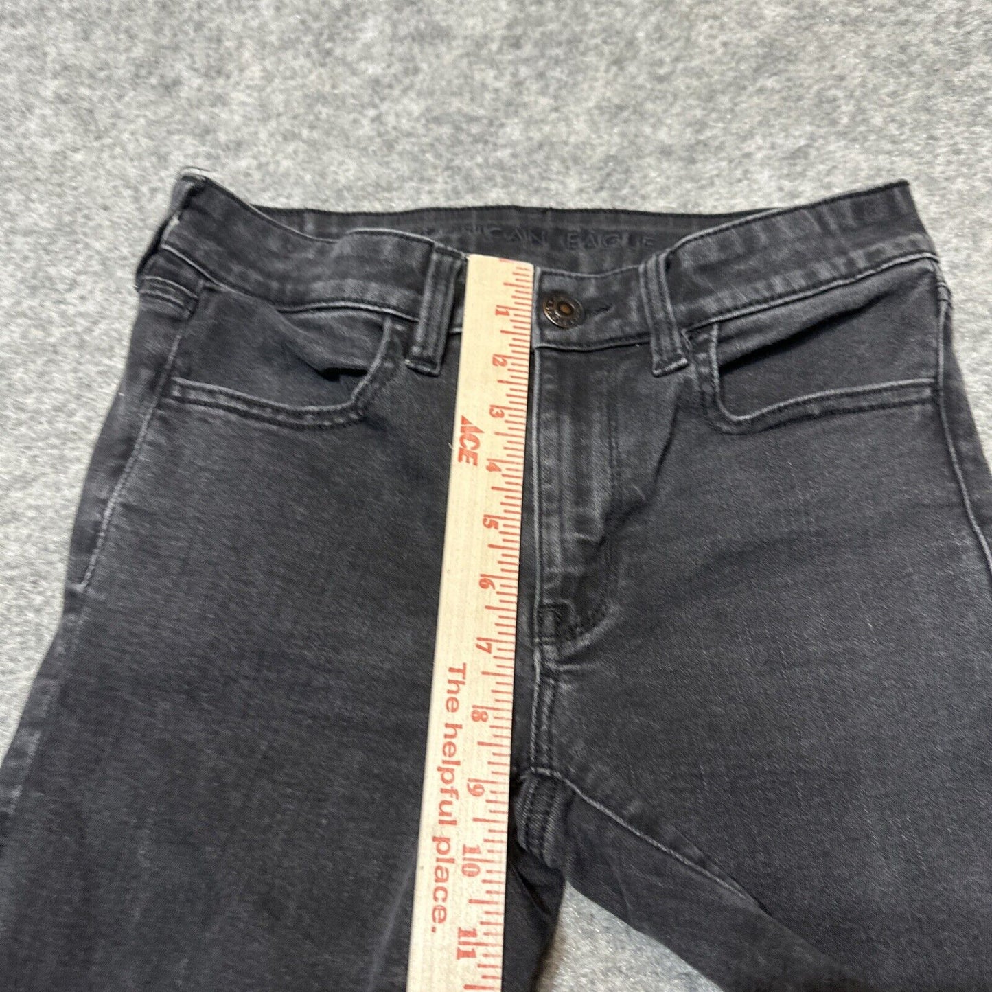 American Eagle Next Level Stretch Women's Distressed Jegging Size 4L Long Black