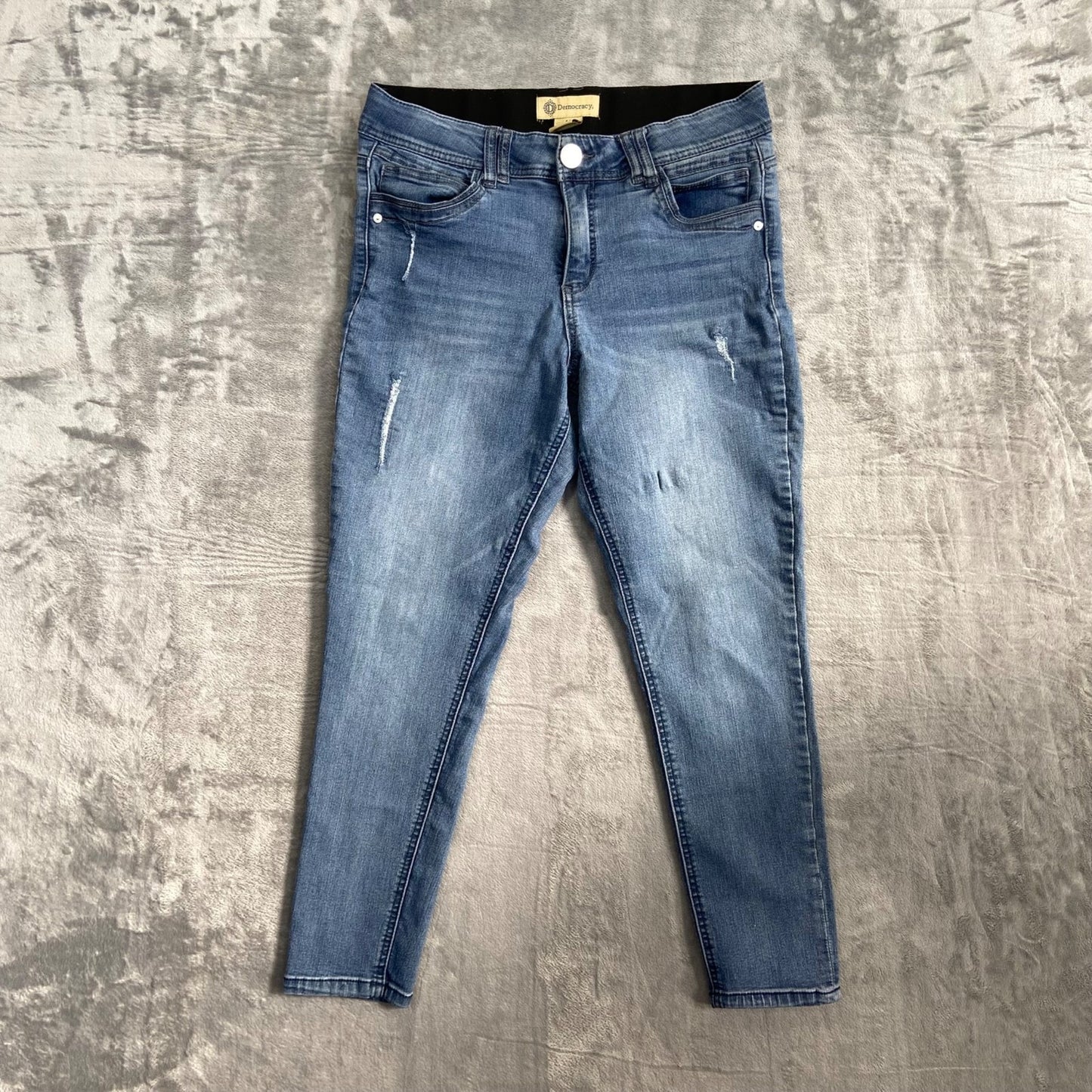 Democracy Women's Skinny Jeans Size 10 Blue Distressed