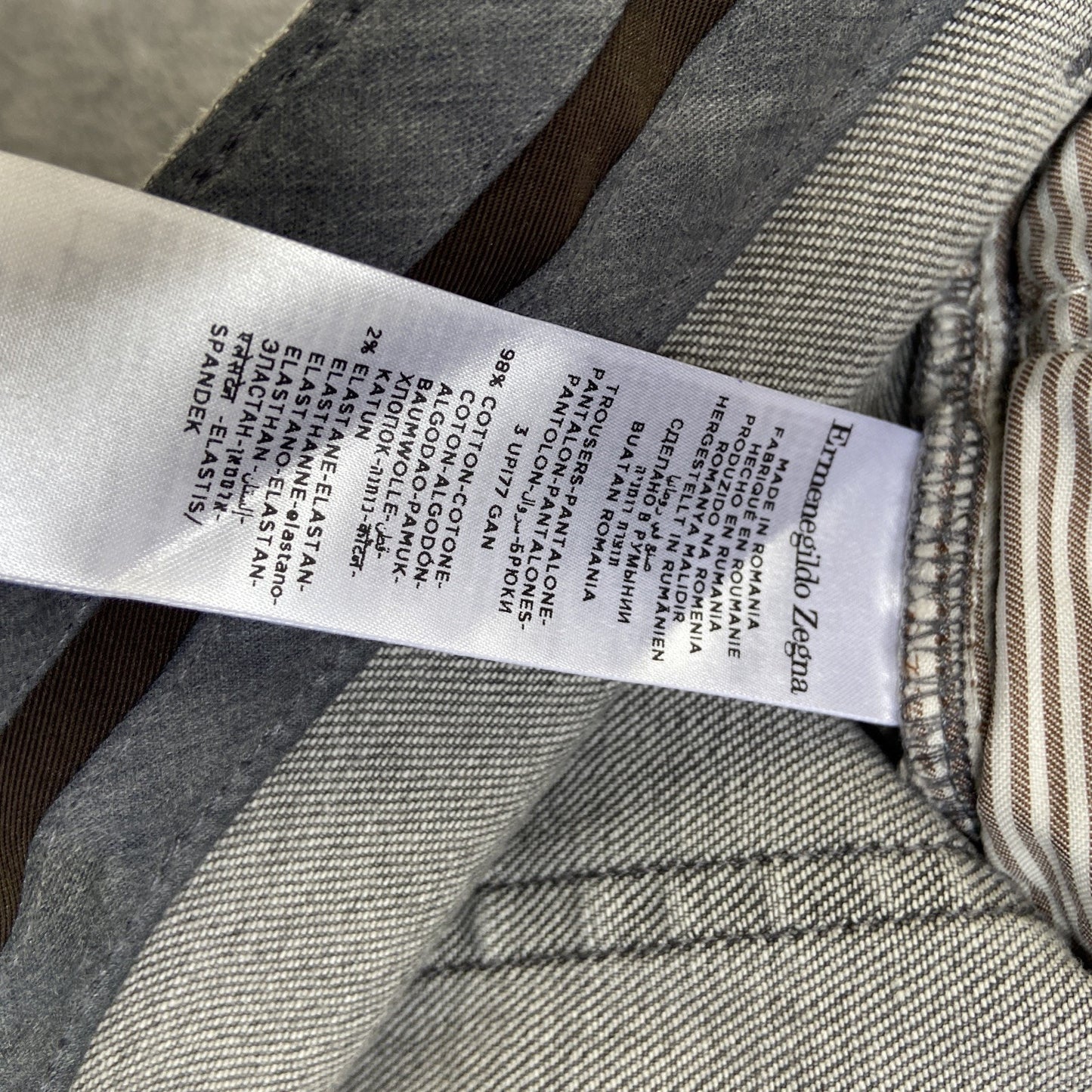 Ermenegildo Zegna Straight Jeans Men's Size 38 Gray Denim Pants