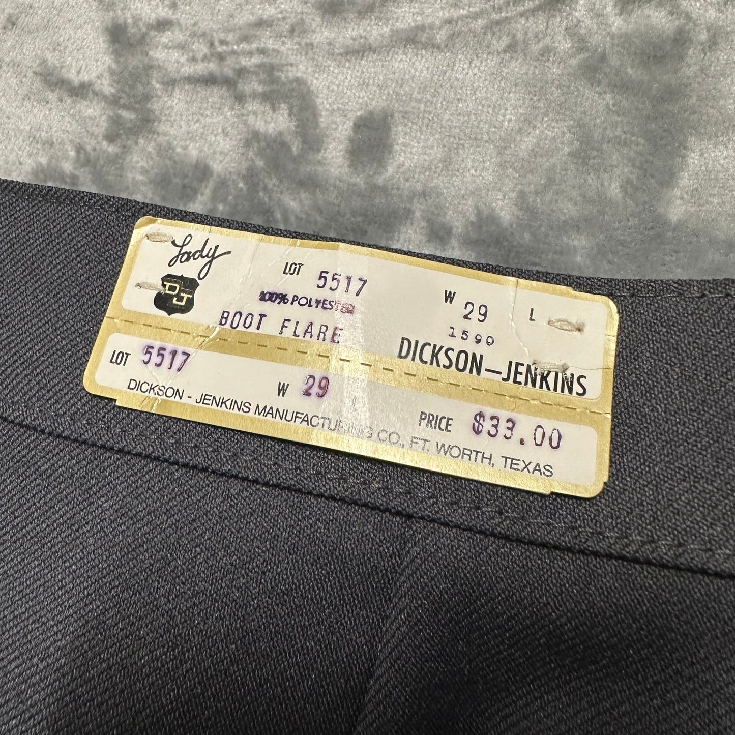 New Vintage Dickson Jenkins Western Flared Pants Womens Sz 29 Dark Gray Unhemmed