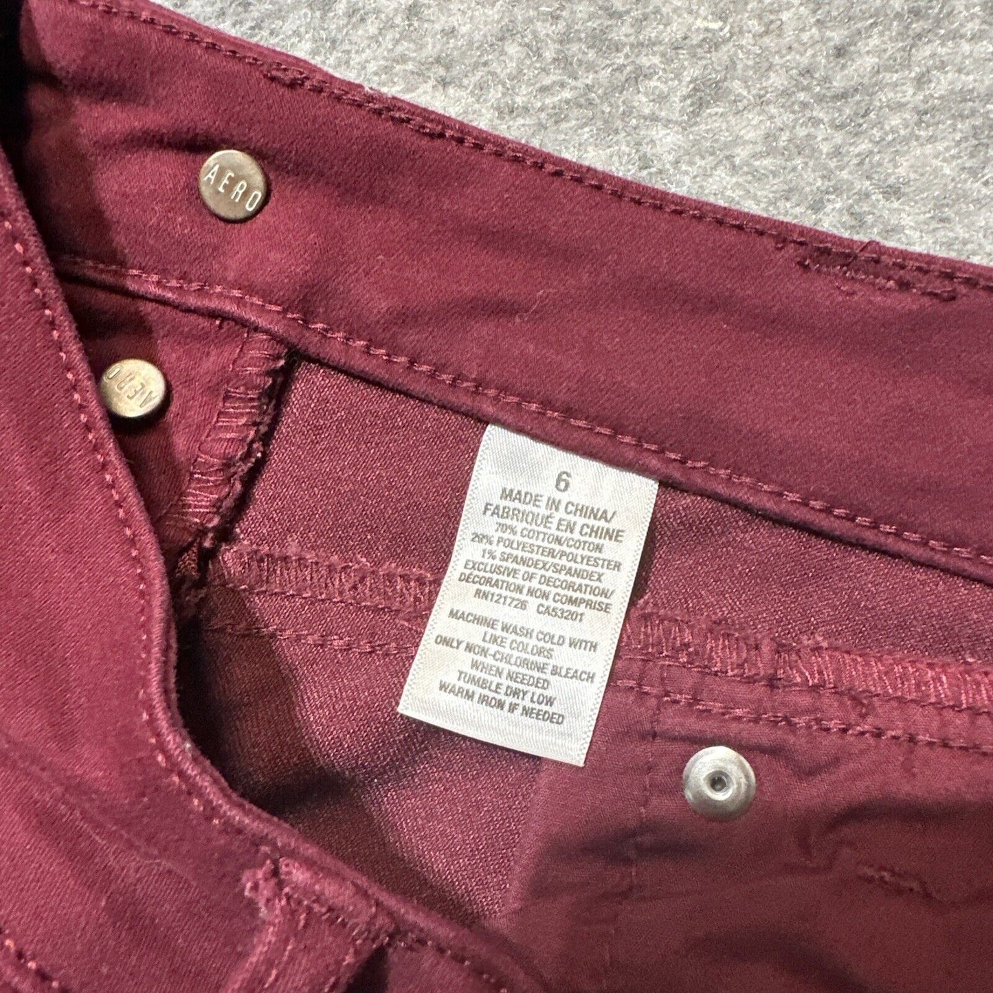 Aero Aeropostale High Waisted Shorty Women's Cut-Off Jean Shorts Size 6 Red
