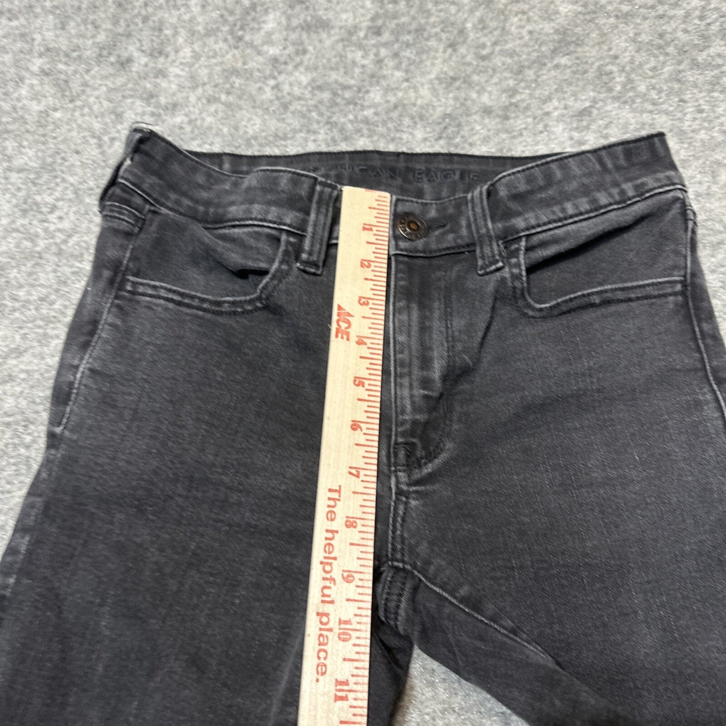 American Eagle Next Level Stretch Women's Distressed Jegging Size 4L Long Black