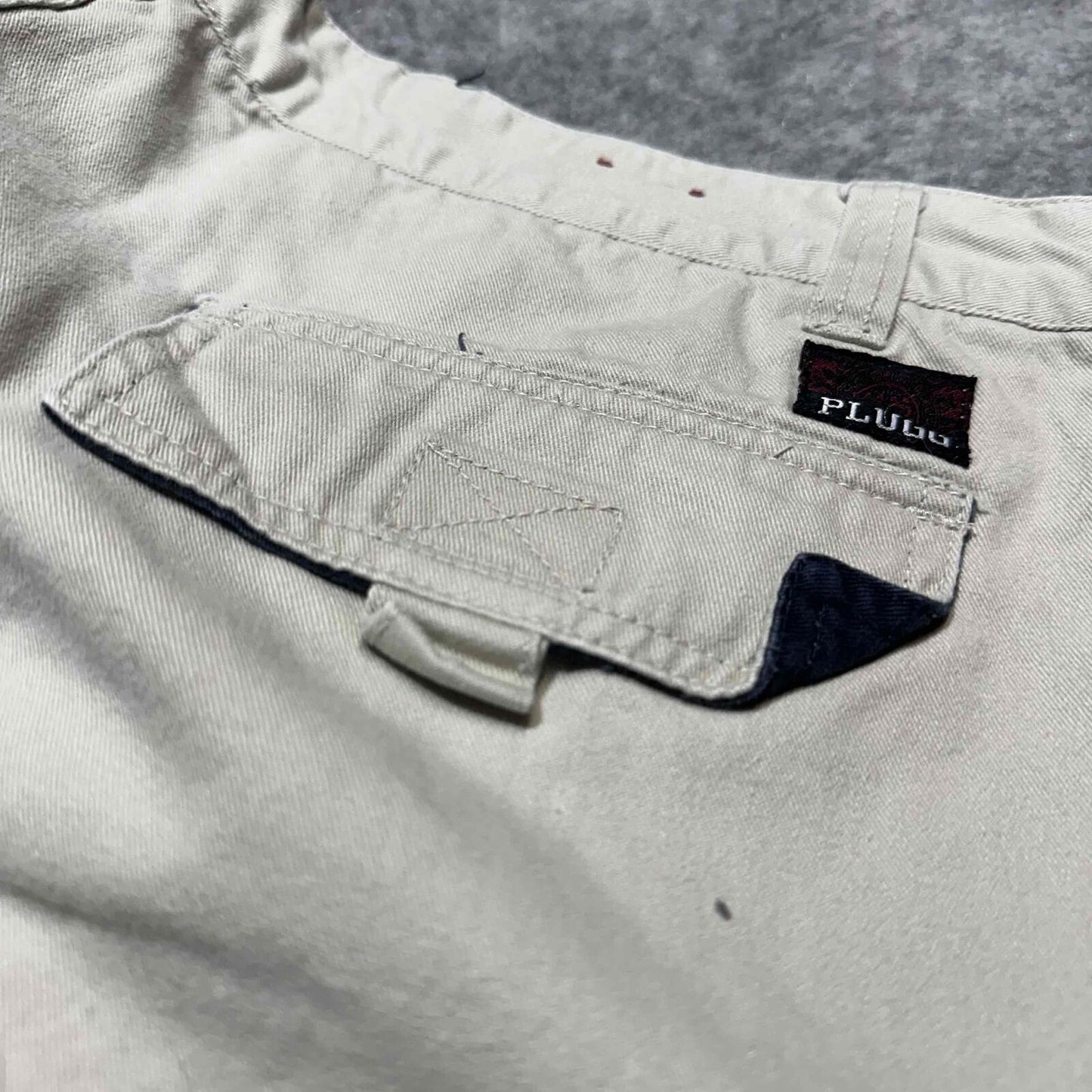 Plugg Men's Multiple Pockets Cargo Pants Size 36x30 Grey Light Wash Pants