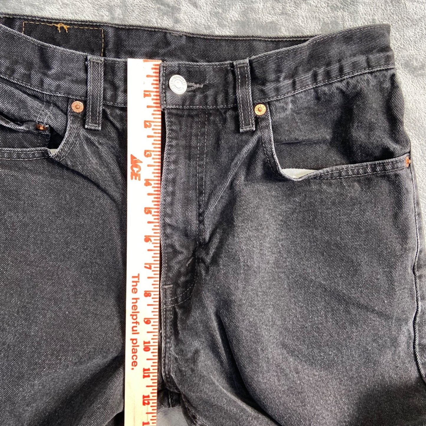 Levi's 505 Regular Fit Straight Leg Men's Jeans 33x34 Black Denim