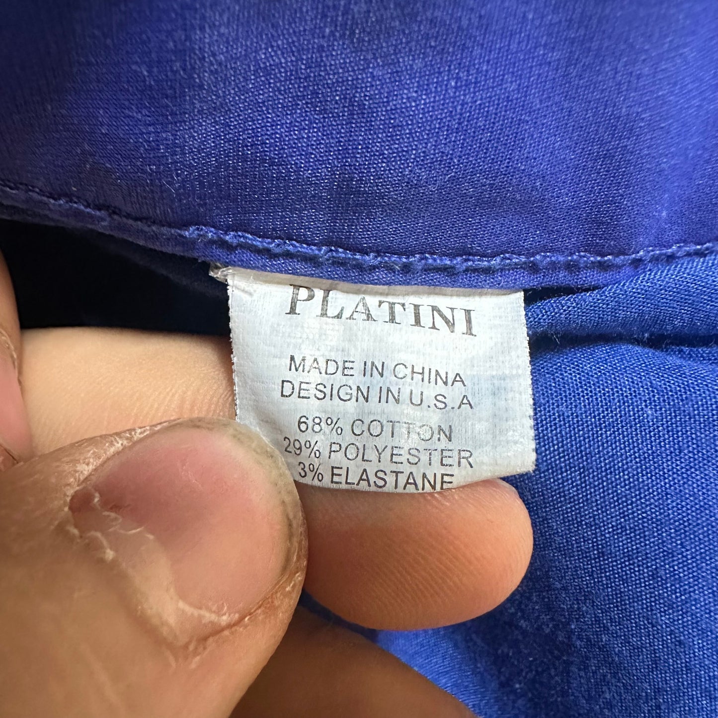 Platini Straight Jeans Men's Size 36x30 Blue
