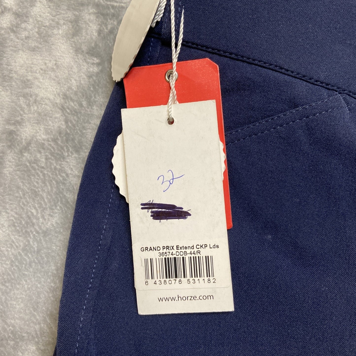 New HORZE Grand Prix Extended CKP Lds Riding Breeches Women's Sz XL/R - 32 Blue