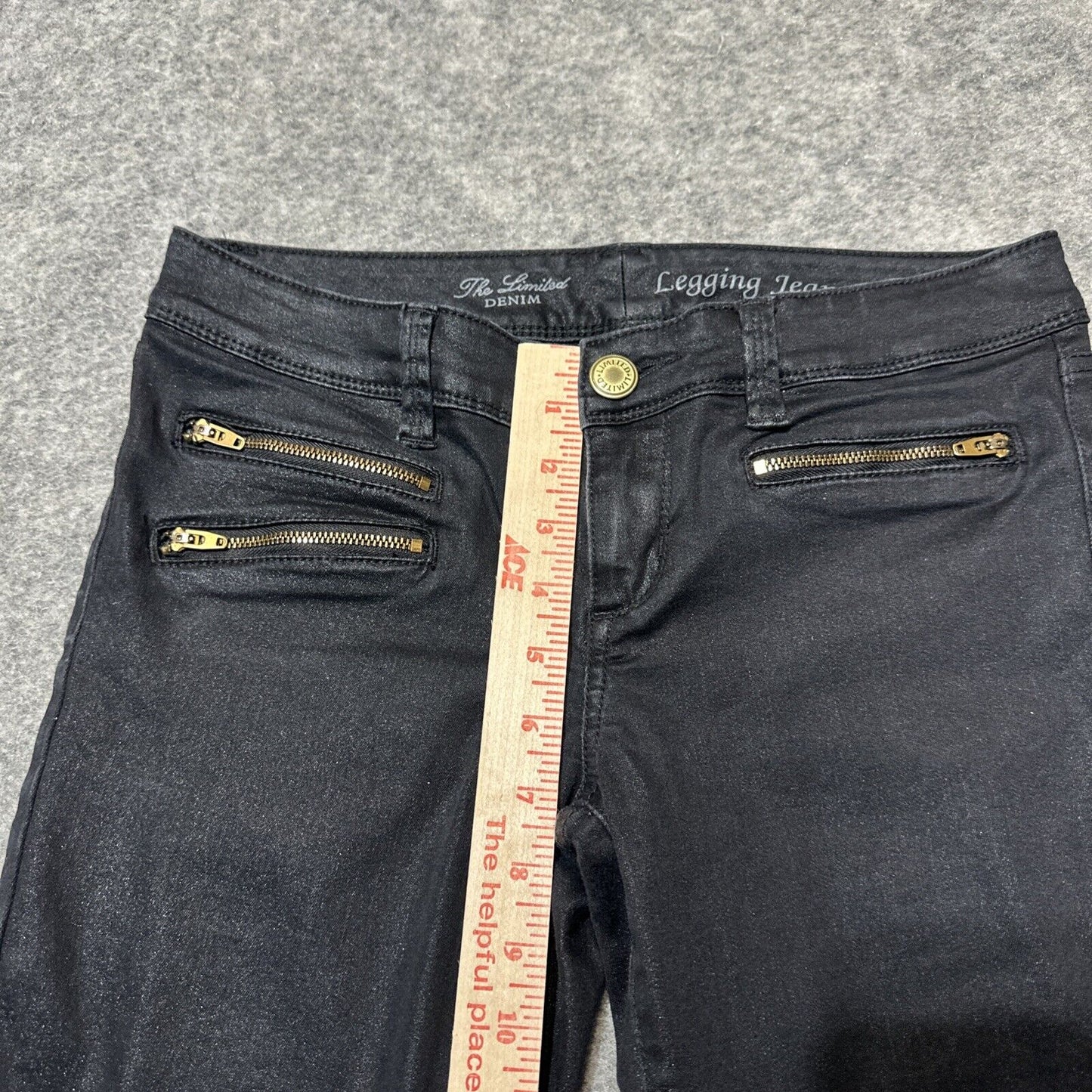 The Limited Denim Women's Legging Jean Size 4 Glittery Black Dark Wash Denim