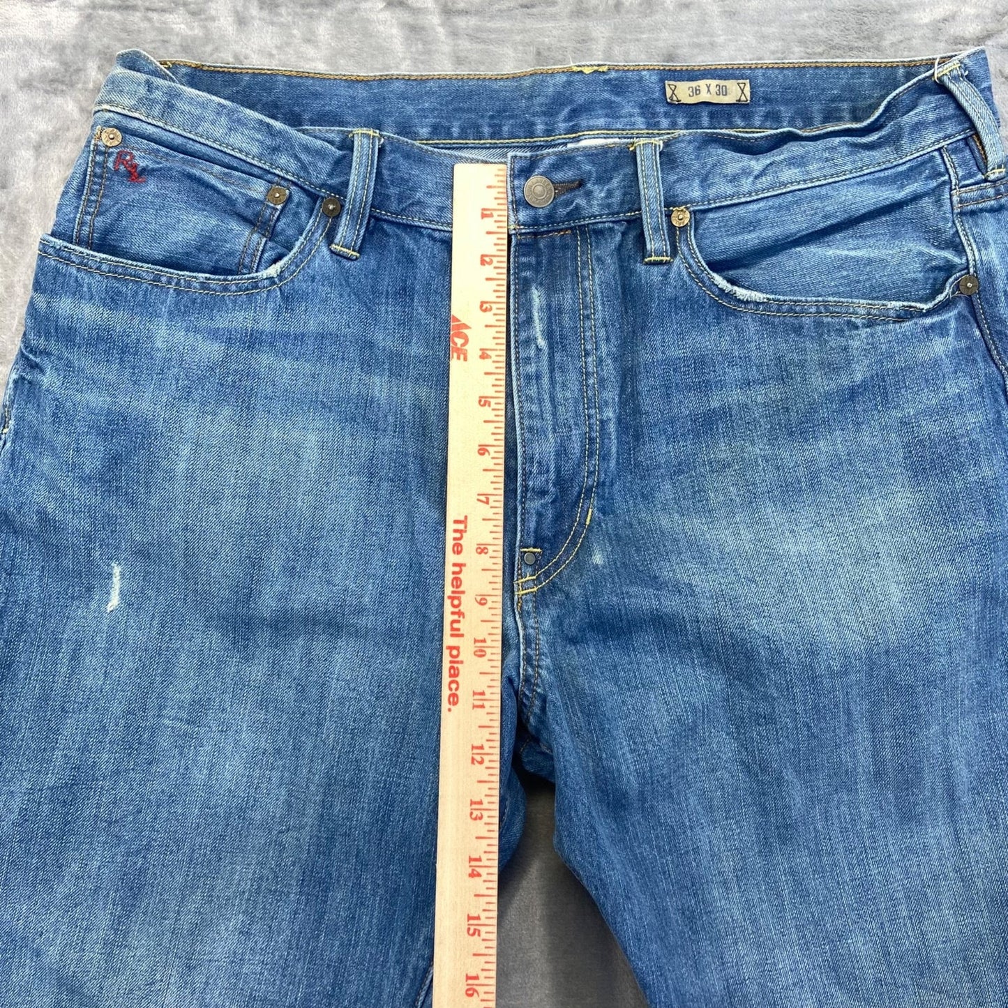 Vintage Polo Ralph Lauren Men's Straight Jeans 36x30 Blue Denim