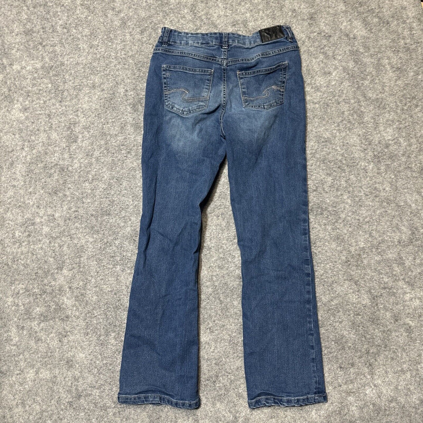 Silver Jeans Zane Youth Boys Adjustable Waist Jeans Sz 12 Blue Med Wash Denim