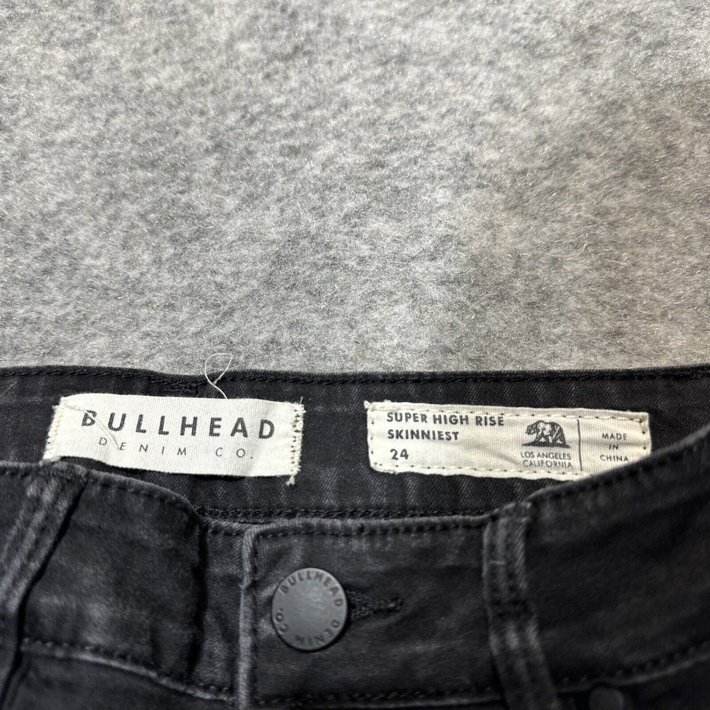 Bullhead Super High Rise Skinniest Women's Skinny Jeans Size 24 Black Dark Denim