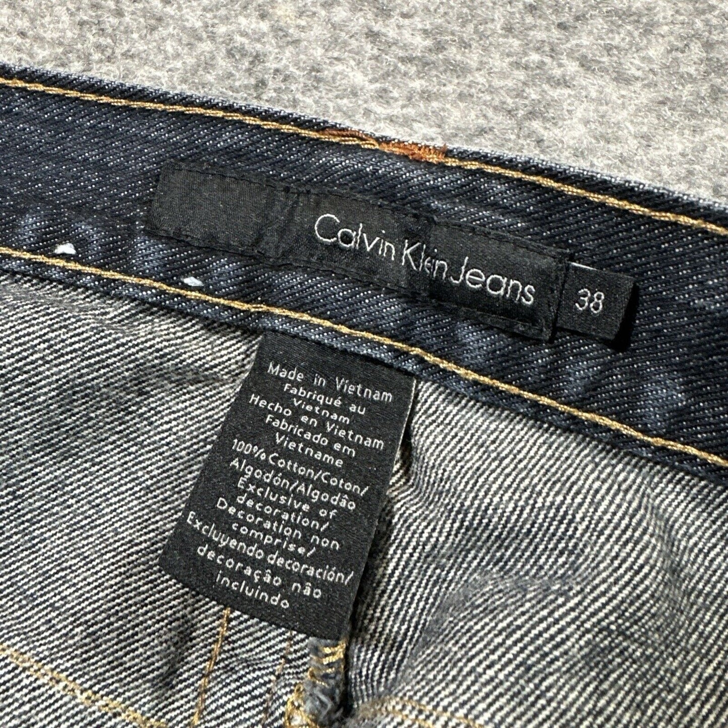 Calvin Klein Bootcut Jeans Men's Size 38x30 Dark Blue Denim