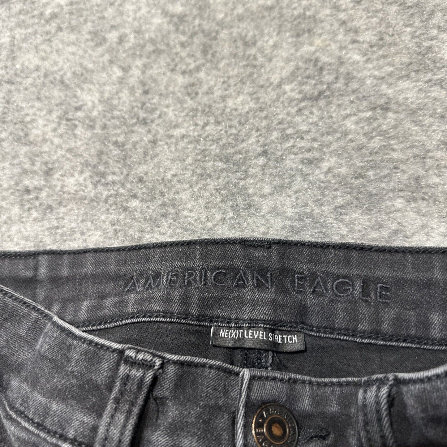American Eagle Next Level Stretch Women's Distressed Jegging Size 4L Long Black