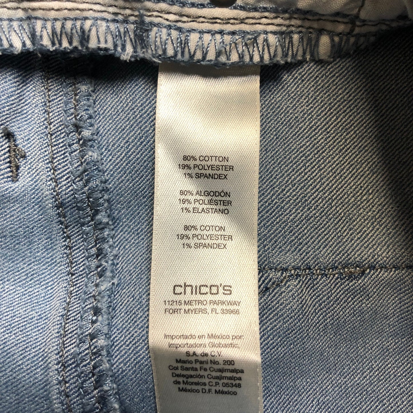 Chico's Platinum Ankle Jeans Women's Size 1.5 (Reg. Size 10) Light Blue Denim