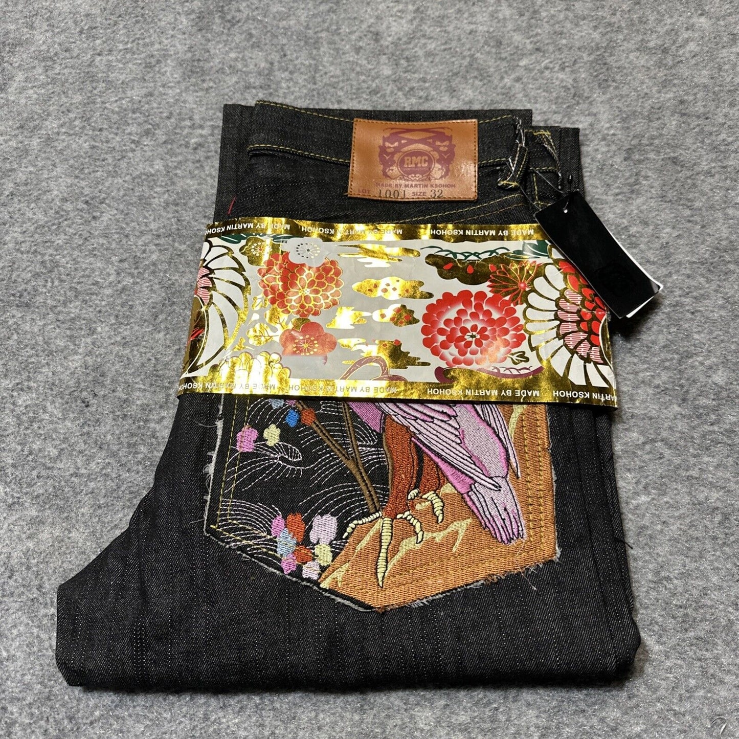 New Red Monkey Company Martin Ksohoh Baggy Wave Jeans Mens 32 Dark Blue Denim