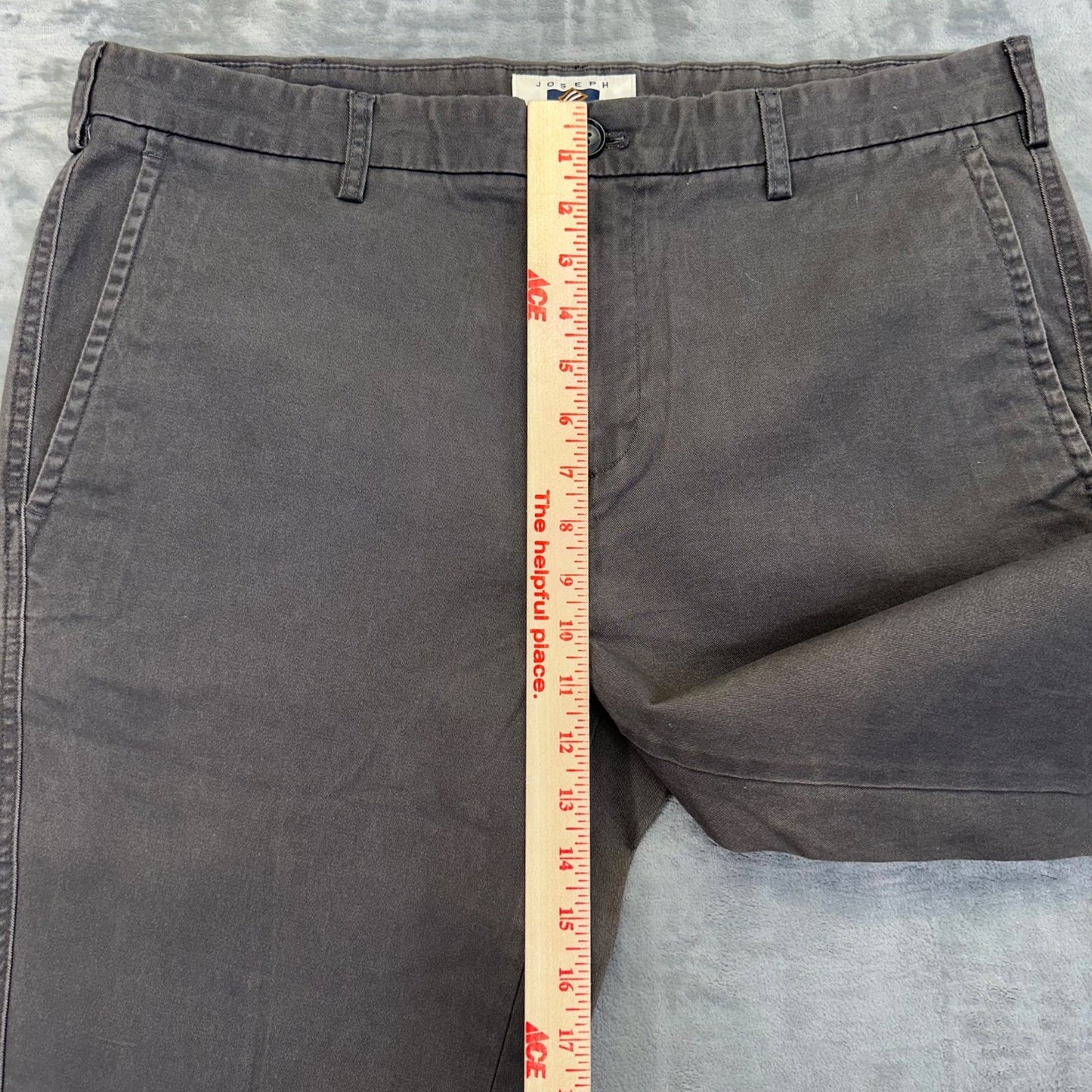 Joseph Abboud Men's Straight Chino Pants 36x30 Gray Stretch