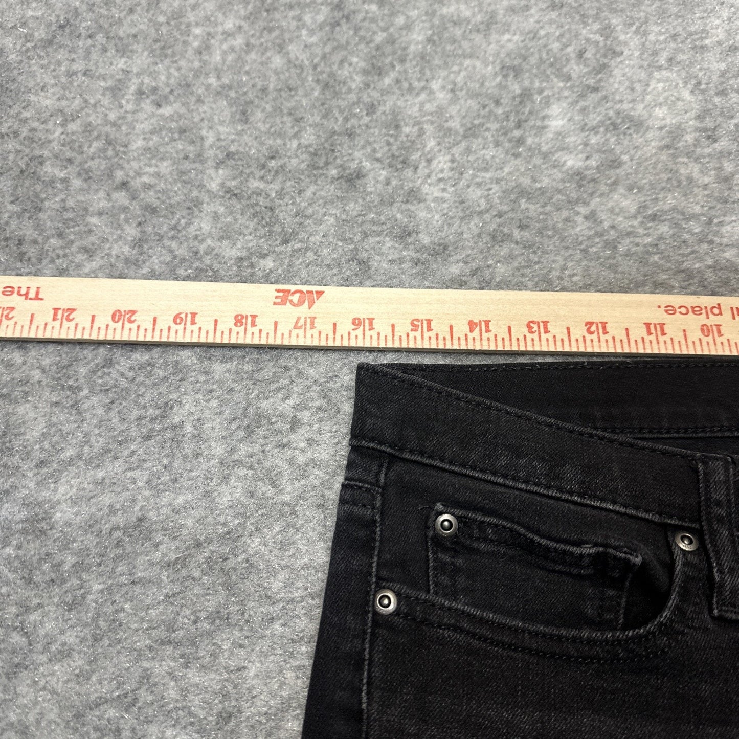 Gap 1969 True Skinny Women's Distressed Jeans Size 30L Long Black Dark Denim