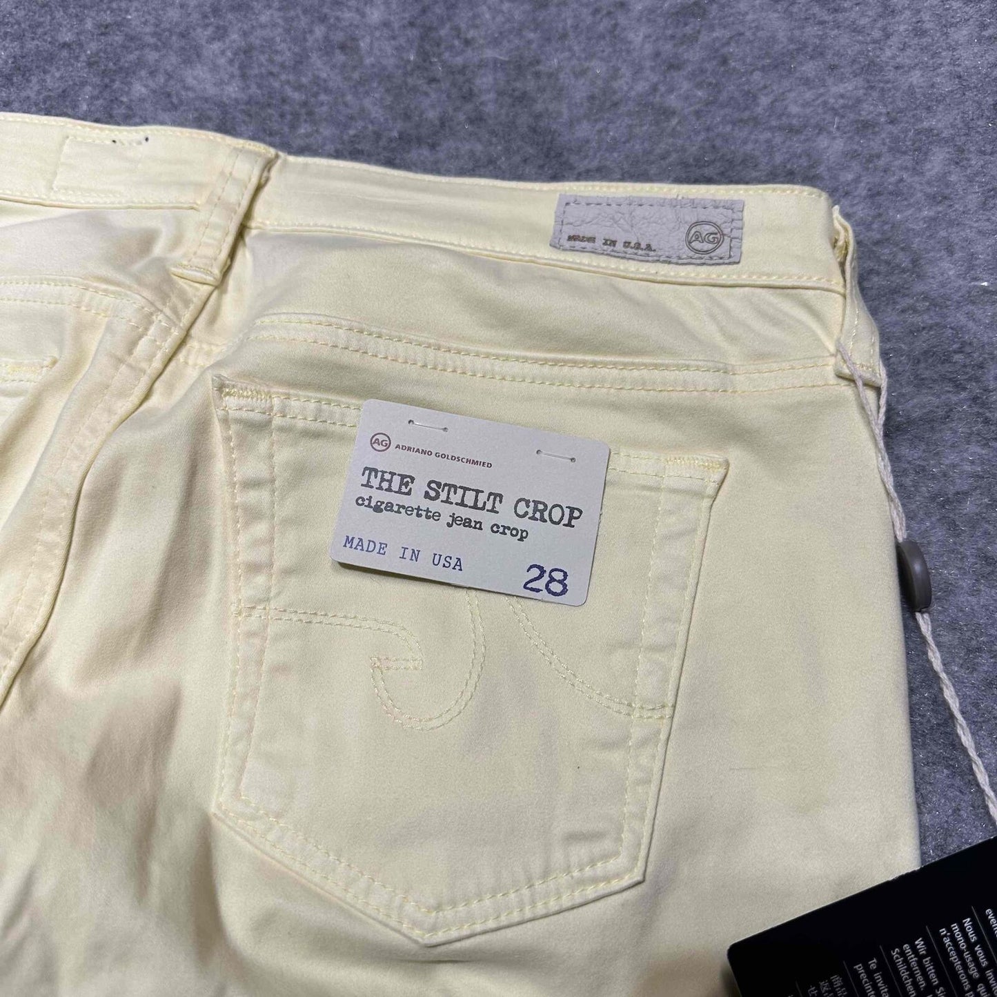 New AG Adriano Goldschmied The Stilt Crop Women's Cigarette Crop Jeans Size 28