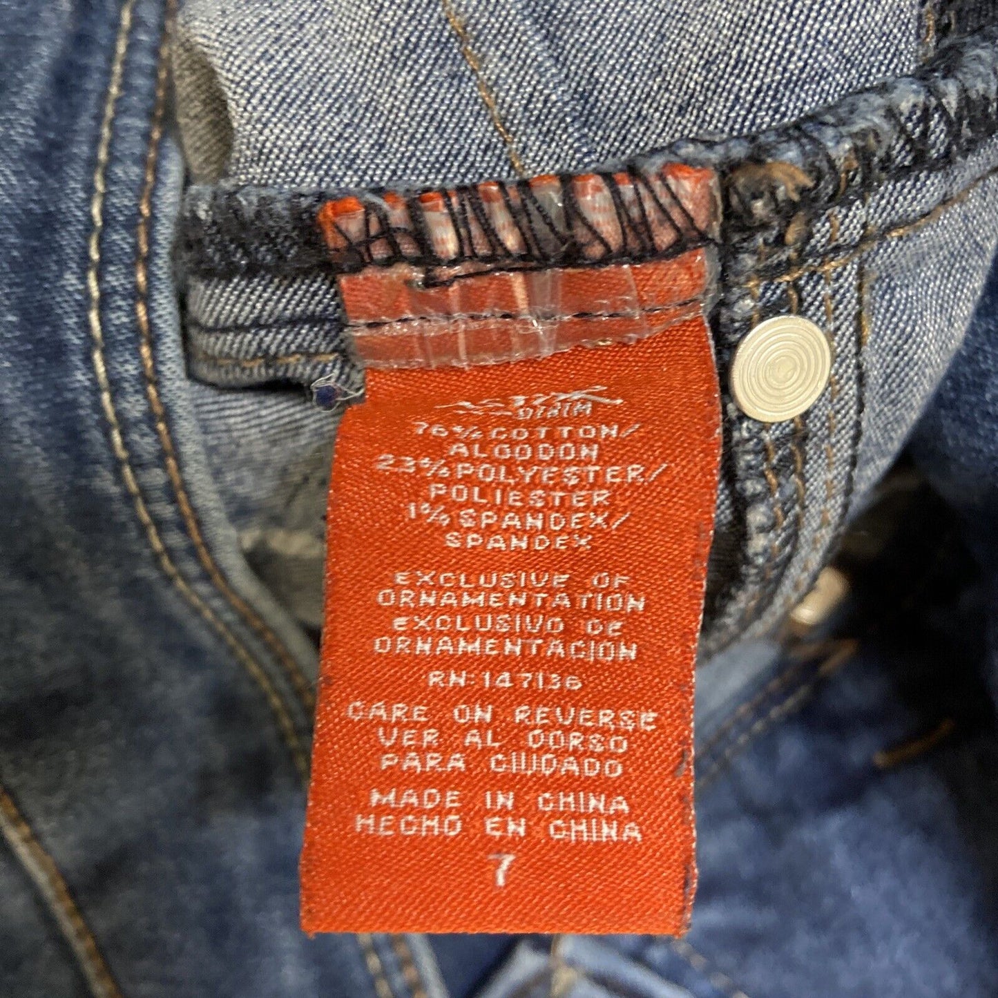 Astor Denim Distressed Skinny Jeans Women's Size 7 Dark Blue Faded Denim