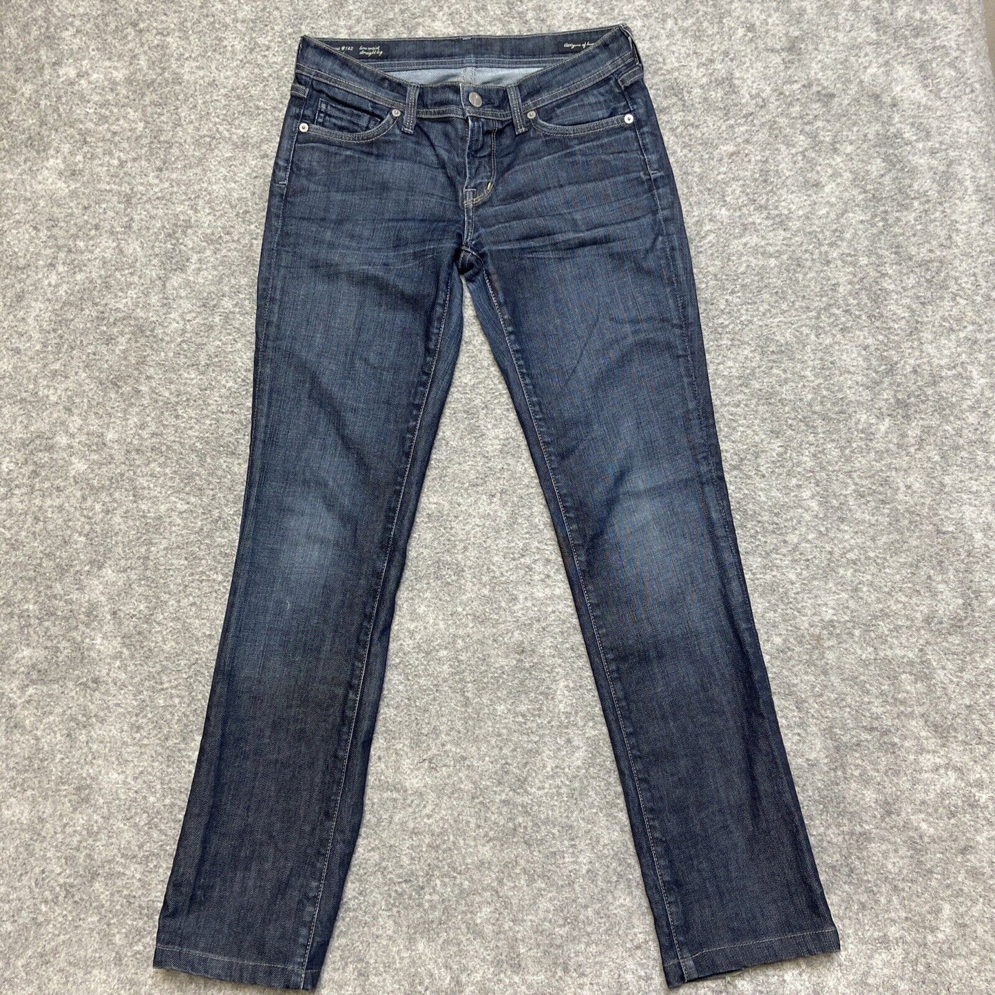 Citizens of Humanity Ava 142 Low Waist Straight Leg Jeans Womens Sz 26 Dark Blue