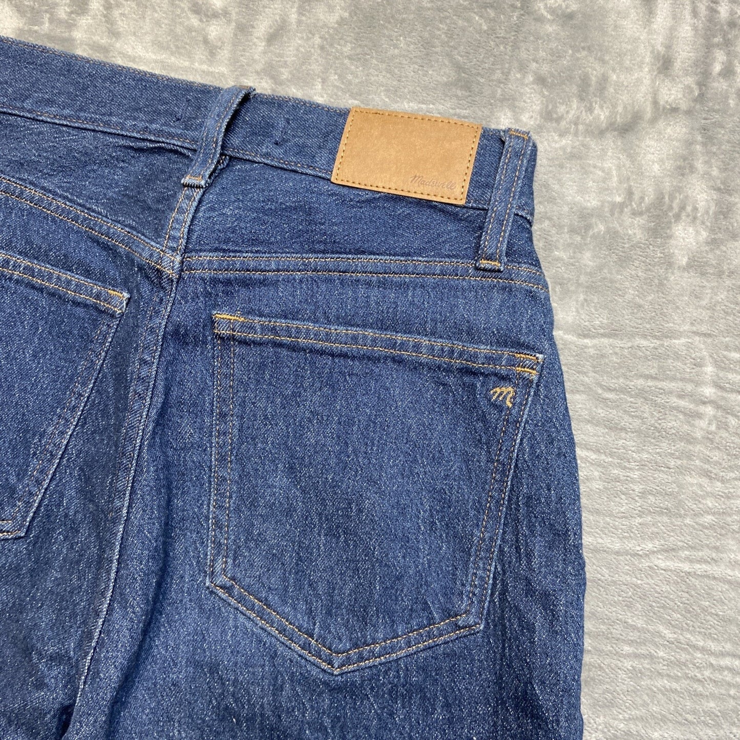 New Madewell The Perfect Vintage Straight Jean Women's Size 26 Dark Blue Paneled
