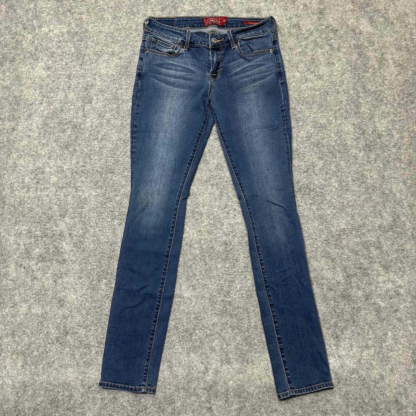 Lucky Brand Women's Leyla Skinny Distressed Jeans Size 26 Blue Dark Wash Denim