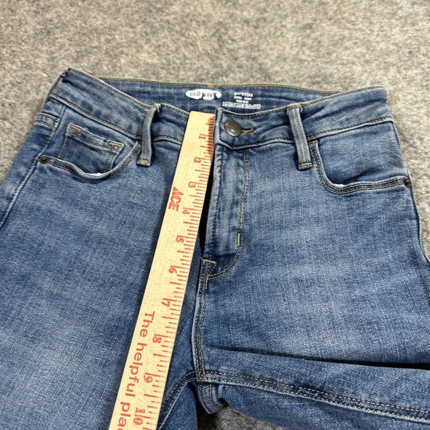 Old Navy Rockstar Super Skinny High Rise Jeans Women's Size 00 Blue Denim