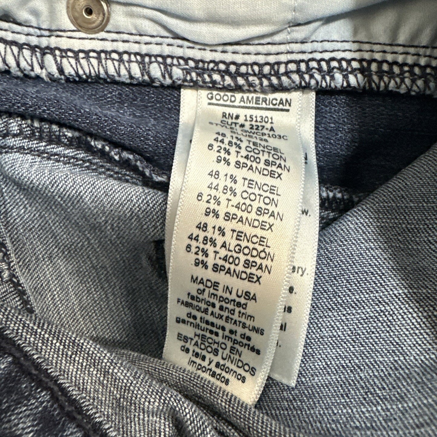 Good American Good Waist Women's Jeans Size 6/28 Blue Stone Wash Denim