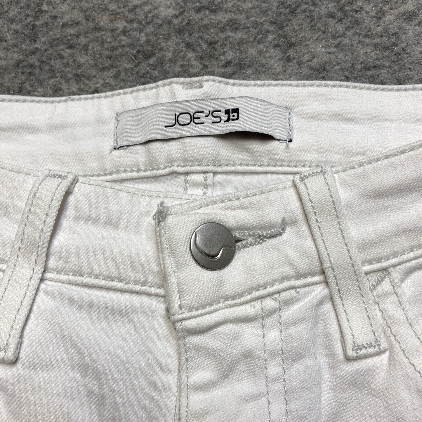 Joes Jeans Distressed Mid Rise Skinny Crop Jeans Women's Size 26 White