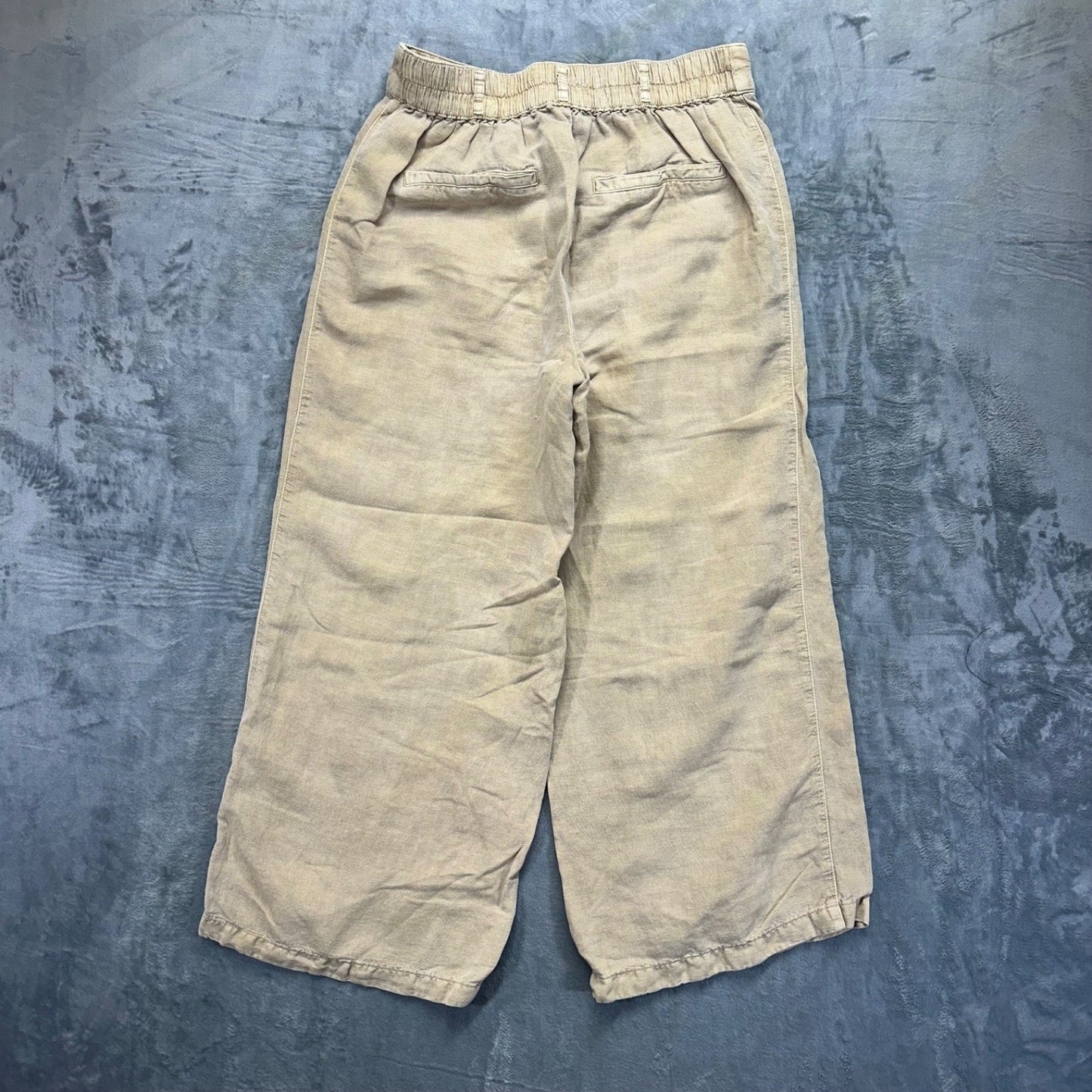 C&C California Women's Wide Leg Linen Capri Pants Size 6 Beige #534424