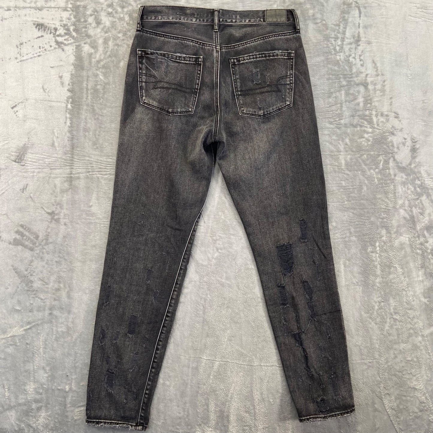American Eagle Women's High Rise Girlfriend Jeans Size 6 Long Black
