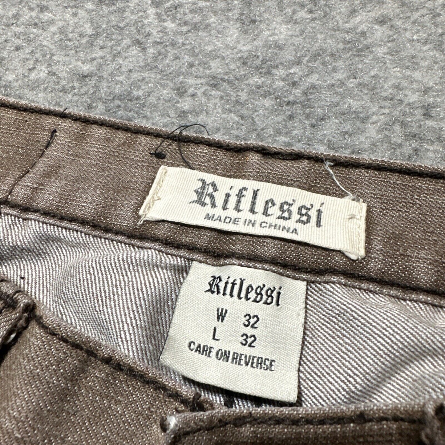 Riflessi Men's Relaxed Fit Straight Jeans Size 32x32 Brown Medium Wash Denim