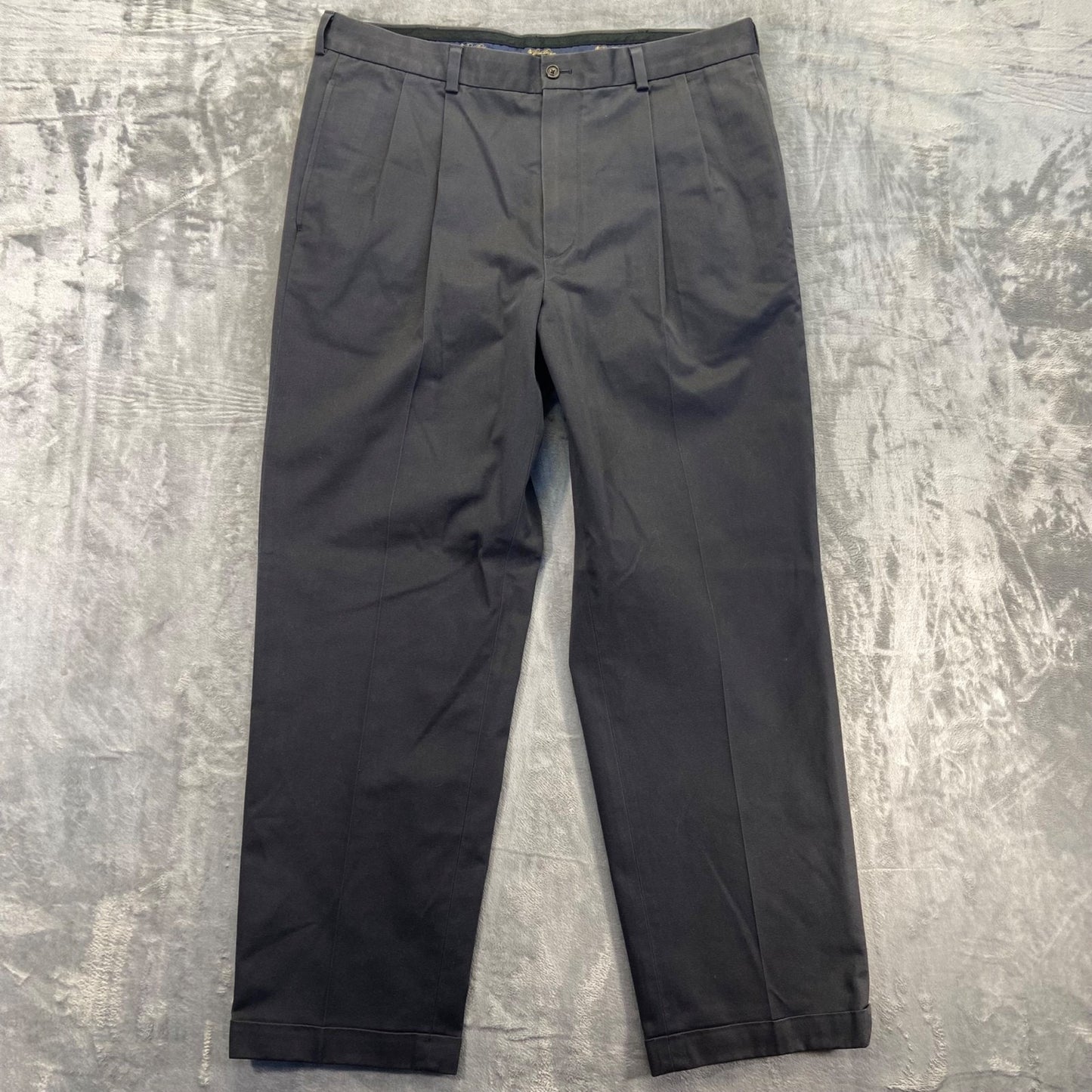 Brooks Brothers Men's Advantage Chino Pleated Pants 38x32 Black