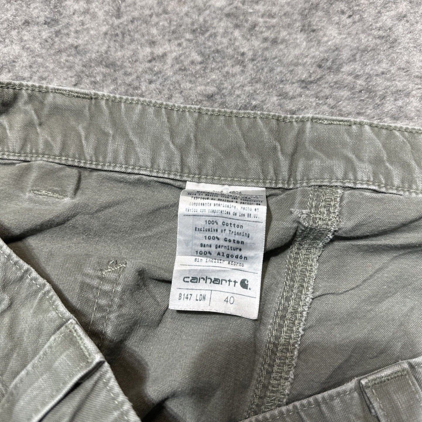Carhartt Men's Cargo Shorts Size 40 Green Cargo Pocket Work Shorts