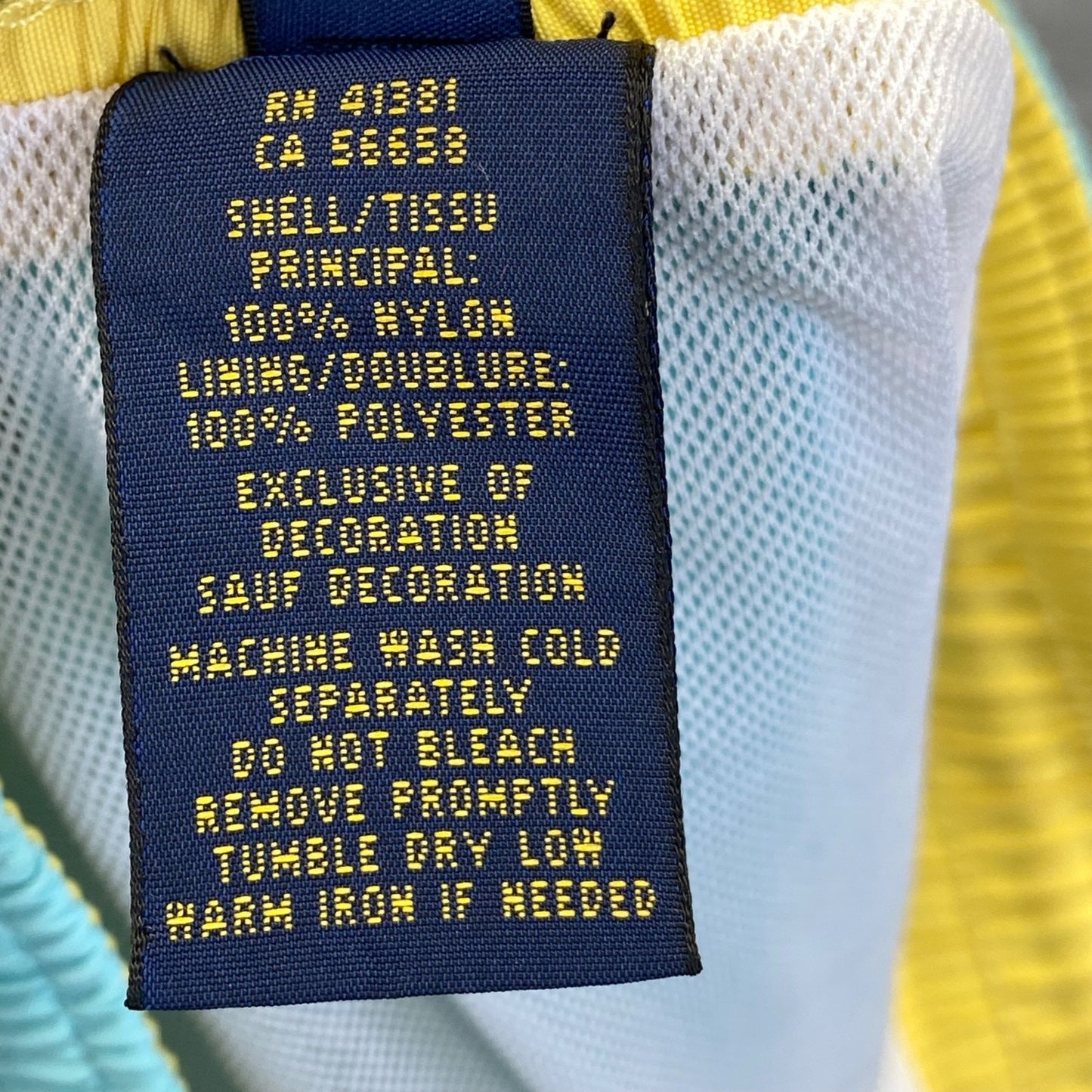 Polo Ralph Lauren Men's Swim Shorts Size L Light Blue Mesh Lined Swimwear