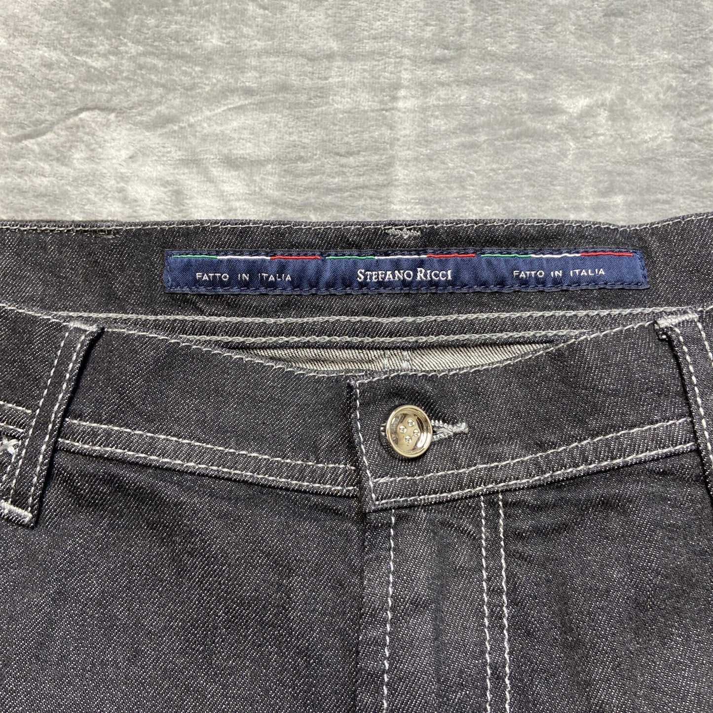 New Stefano Ricci Straight Jeans Men's Size 38 Black Denim Designer Luxury