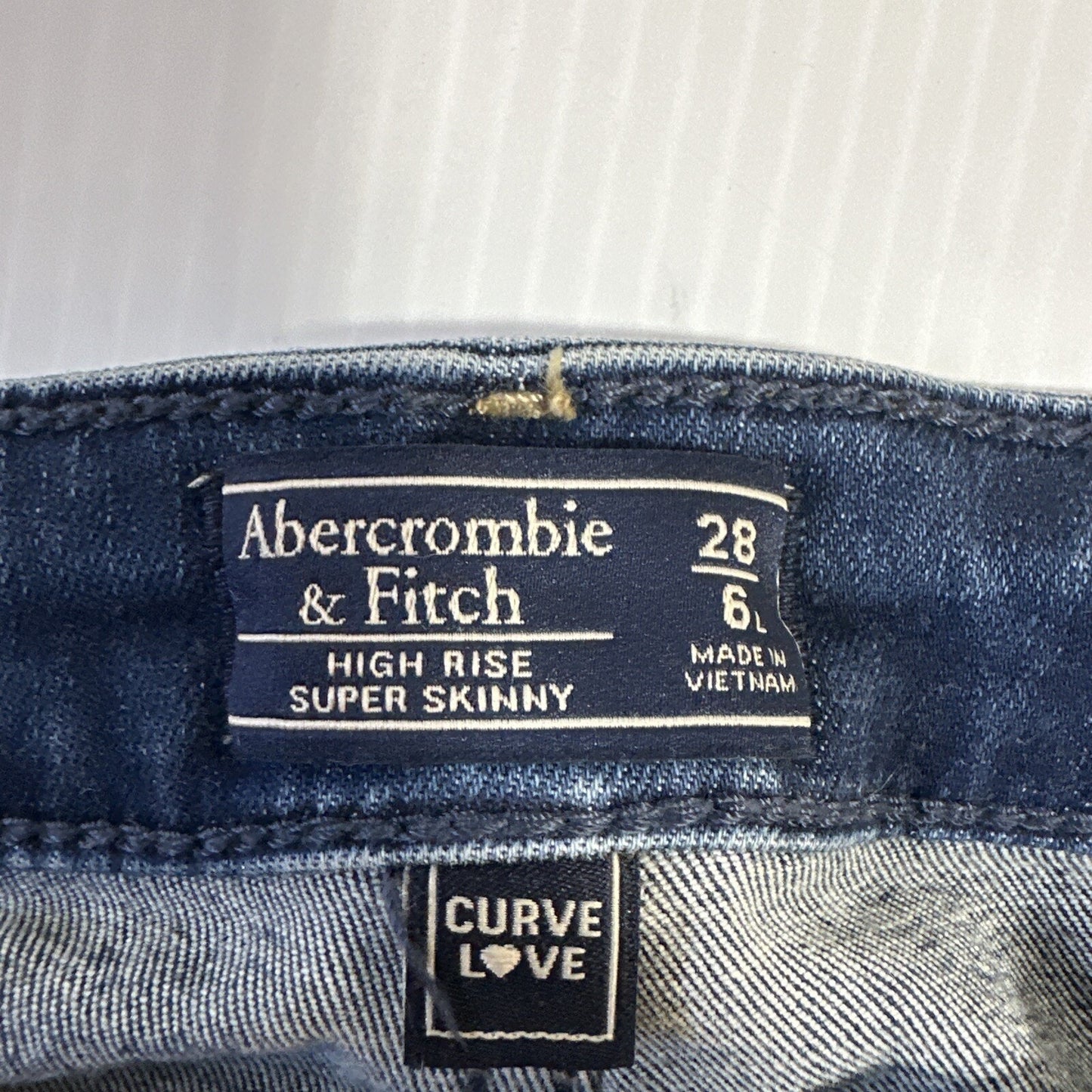 Abercrombie & Fitch Curve Love High Rise Super Skinny Jeans Womens 6L Blue Denim